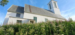 Local church among wildflowers
