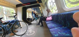 Riding on a train to the center