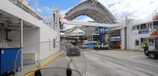 Exiting the ferry