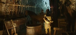 Horse stable in the mine