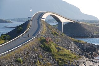 The famous winding bridge on the Atlantic Road