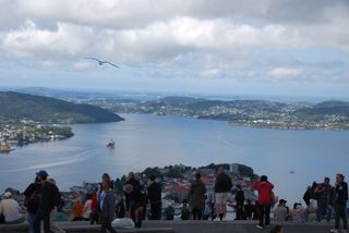 View of Bergen from the top of the hill