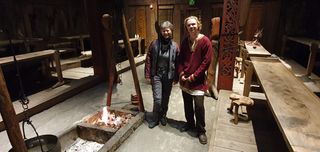 Picture with the guide in the museum