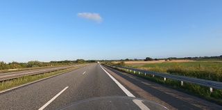 View of agricultural land along the road