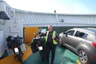 Posing next to mine and Stefan's motorcycles