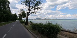 Riding by the lake near Tihany