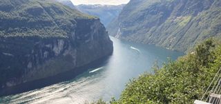 First view of the fjord at Geiranger