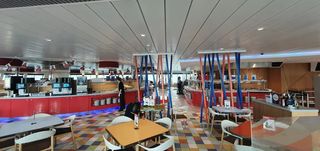 The restaurant inside the ferry