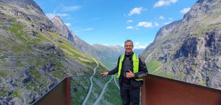 Posing on the viewing platform
