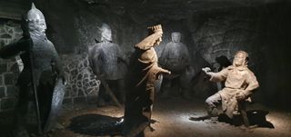 Sculptures made of salt rock