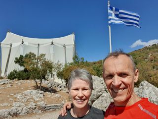 A selfie in front of the archeological site