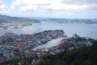 Another view of Bergen from the top of the hill