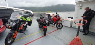 Biker's corner on the ferry