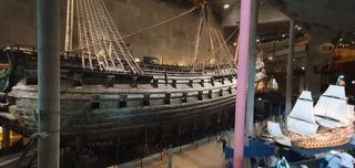 Restored sunken ship in the Vasa Museum